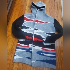 One In A Million Heavy Hoodie Zipper Sweater Cardigan Colorblock Mens Sz M